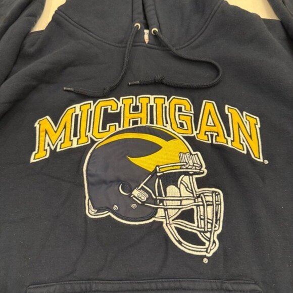 Michigan Football Hoodie Sweatshirt Champion Large Wolverines College Spell Out - Picture 6 of 10